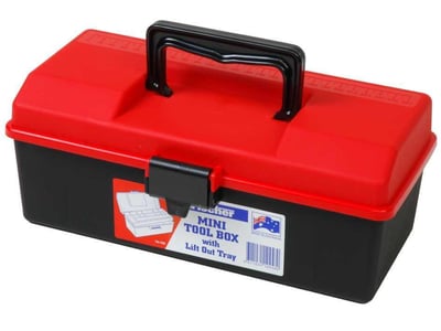 Mini Tool Box - With Liftout Tray - Red/Black