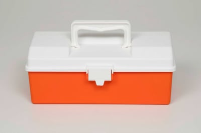 Mini Tool Box - With Liftout Tray - Orange/White