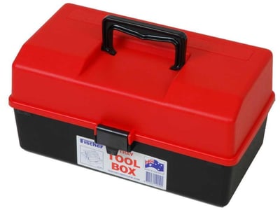 2 Cantilever Tray Tool Box - Red/Black