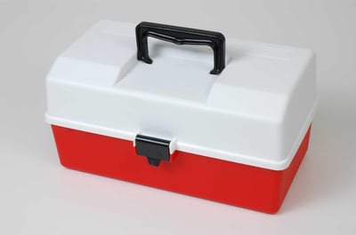2 Cantilever Tray First Aid Box - Red/White