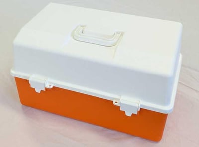 6 Cantilever Tray Tool Box - Orange/White