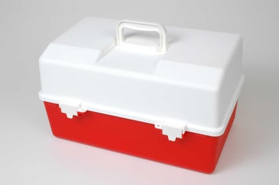 6 Cantilever Tray First Aid Box - White/Red