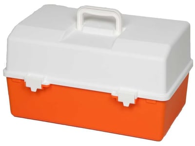 2 Cantilever Tray First Aid Box - Orange/White