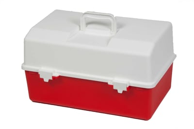 2 Cantilever Tray First Aid Box - Red/White