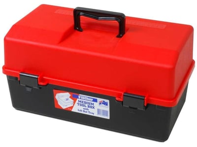 Medium Tool Box - With Liftout tray - Red/Black