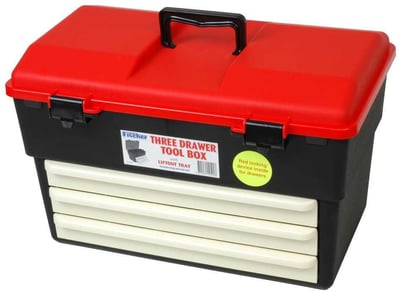 3 Drawer Tool Box - Red/Black
