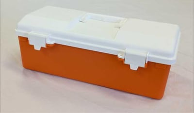 Medium First Aid Box - With Liftout tray - Orange/White