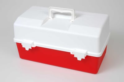 2 Cantilever Tray First Aid Box - Red/White